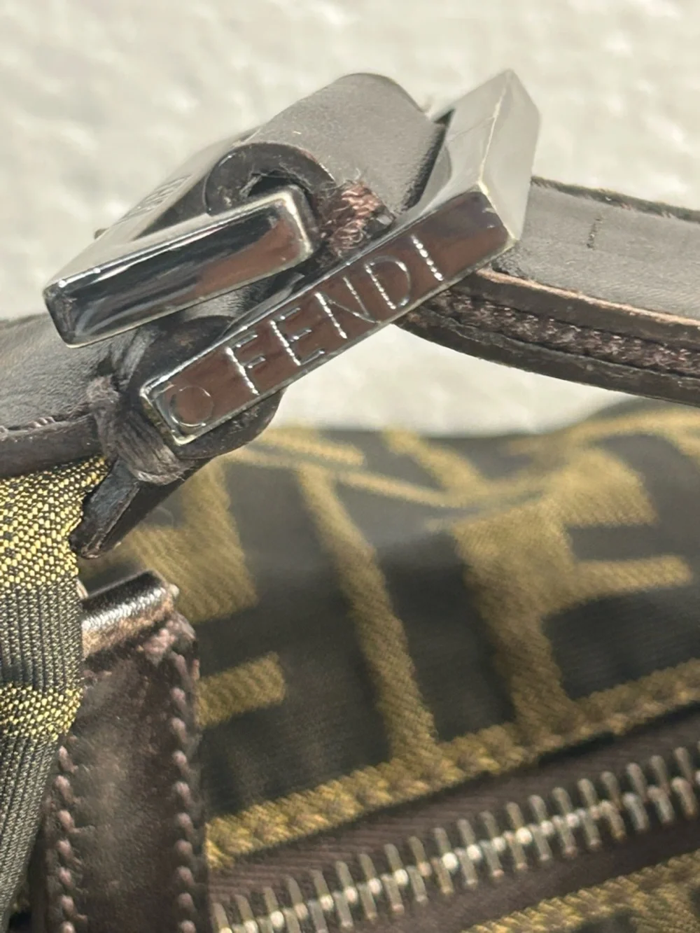 Fendi Brown FF Logo Messenger Bag - Picture 6 of 14